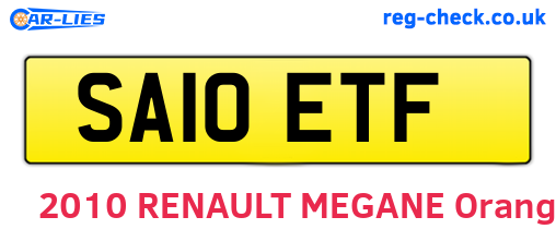 SA10ETF are the vehicle registration plates.