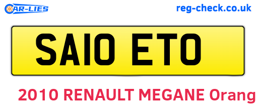 SA10ETO are the vehicle registration plates.