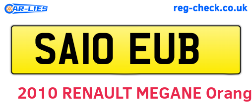 SA10EUB are the vehicle registration plates.