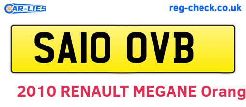 SA10OVB are the vehicle registration plates.