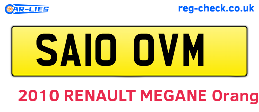 SA10OVM are the vehicle registration plates.