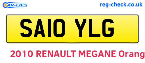 SA10YLG are the vehicle registration plates.