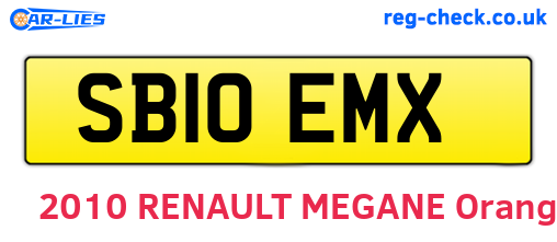 SB10EMX are the vehicle registration plates.