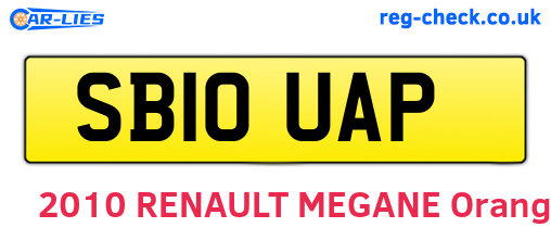 SB10UAP are the vehicle registration plates.