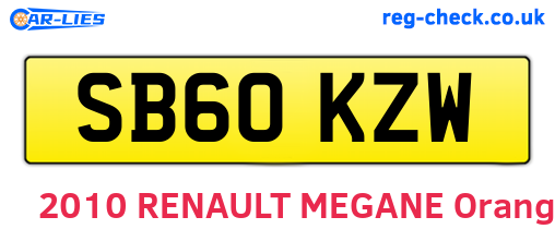 SB60KZW are the vehicle registration plates.