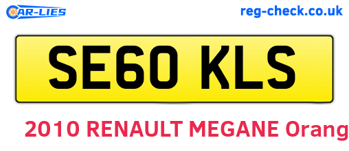 SE60KLS are the vehicle registration plates.
