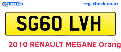 SG60LVH are the vehicle registration plates.