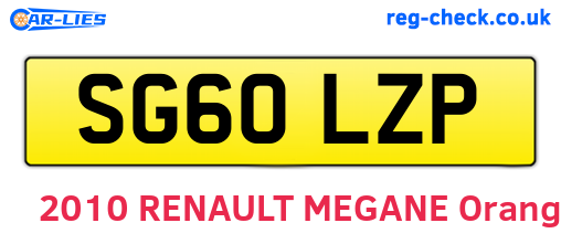 SG60LZP are the vehicle registration plates.