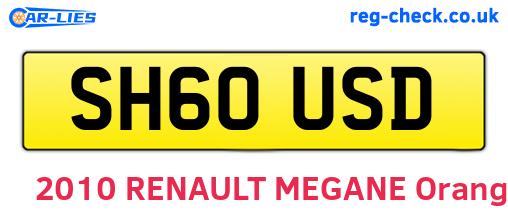 SH60USD are the vehicle registration plates.