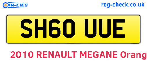 SH60UUE are the vehicle registration plates.