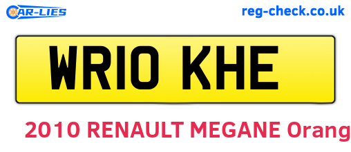 WR10KHE are the vehicle registration plates.