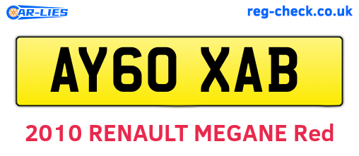 AY60XAB are the vehicle registration plates.