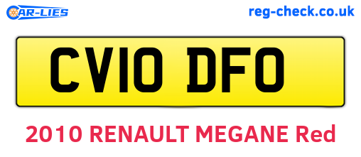 CV10DFO are the vehicle registration plates.