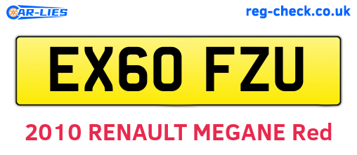 EX60FZU are the vehicle registration plates.