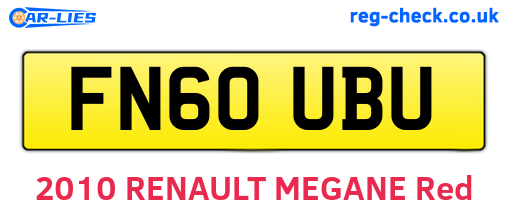 FN60UBU are the vehicle registration plates.