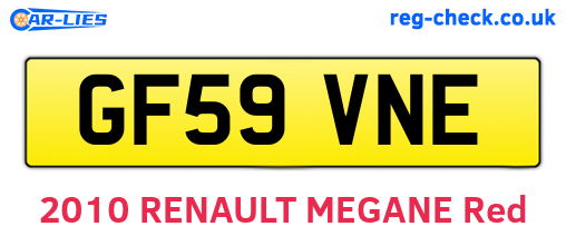 GF59VNE are the vehicle registration plates.