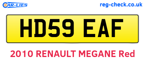 HD59EAF are the vehicle registration plates.