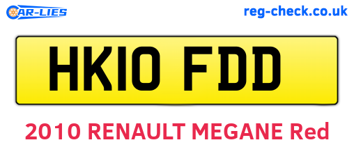HK10FDD are the vehicle registration plates.