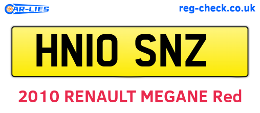 HN10SNZ are the vehicle registration plates.