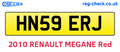 HN59ERJ are the vehicle registration plates.