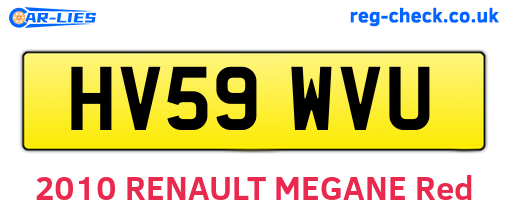 HV59WVU are the vehicle registration plates.