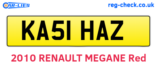 KA51HAZ are the vehicle registration plates.