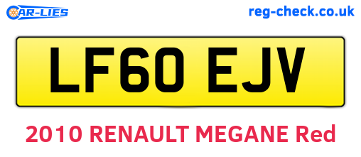 LF60EJV are the vehicle registration plates.