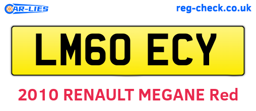 LM60ECY are the vehicle registration plates.