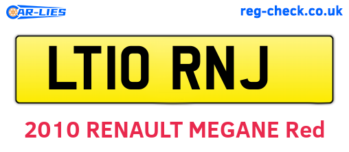 LT10RNJ are the vehicle registration plates.