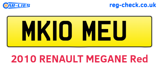 MK10MEU are the vehicle registration plates.