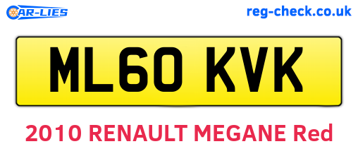 ML60KVK are the vehicle registration plates.
