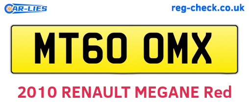 MT60OMX are the vehicle registration plates.