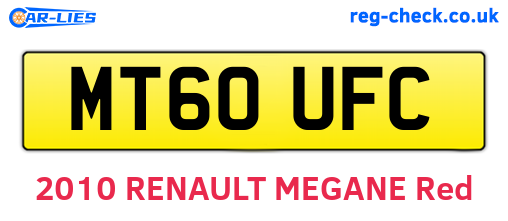 MT60UFC are the vehicle registration plates.