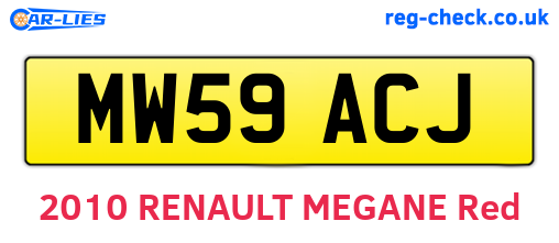 MW59ACJ are the vehicle registration plates.