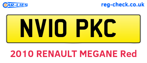 NV10PKC are the vehicle registration plates.