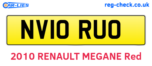 NV10RUO are the vehicle registration plates.