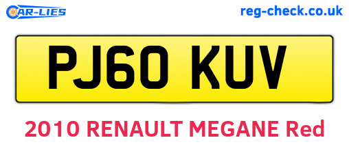 PJ60KUV are the vehicle registration plates.