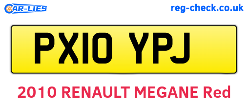 PX10YPJ are the vehicle registration plates.