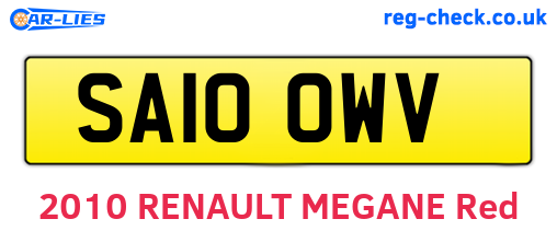 SA10OWV are the vehicle registration plates.