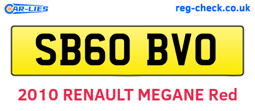 SB60BVO are the vehicle registration plates.