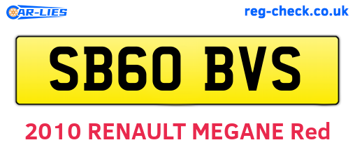 SB60BVS are the vehicle registration plates.