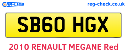 SB60HGX are the vehicle registration plates.