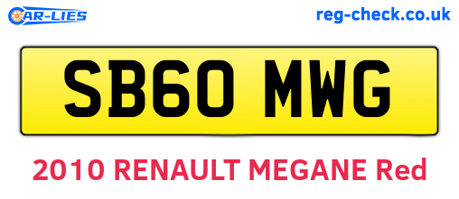 SB60MWG are the vehicle registration plates.