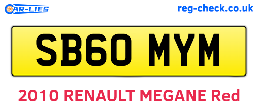 SB60MYM are the vehicle registration plates.