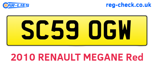 SC59OGW are the vehicle registration plates.