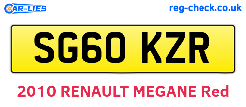 SG60KZR are the vehicle registration plates.