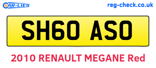 SH60ASO are the vehicle registration plates.