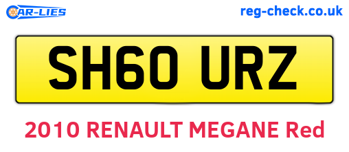 SH60URZ are the vehicle registration plates.