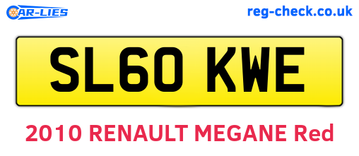 SL60KWE are the vehicle registration plates.