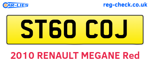 ST60COJ are the vehicle registration plates.